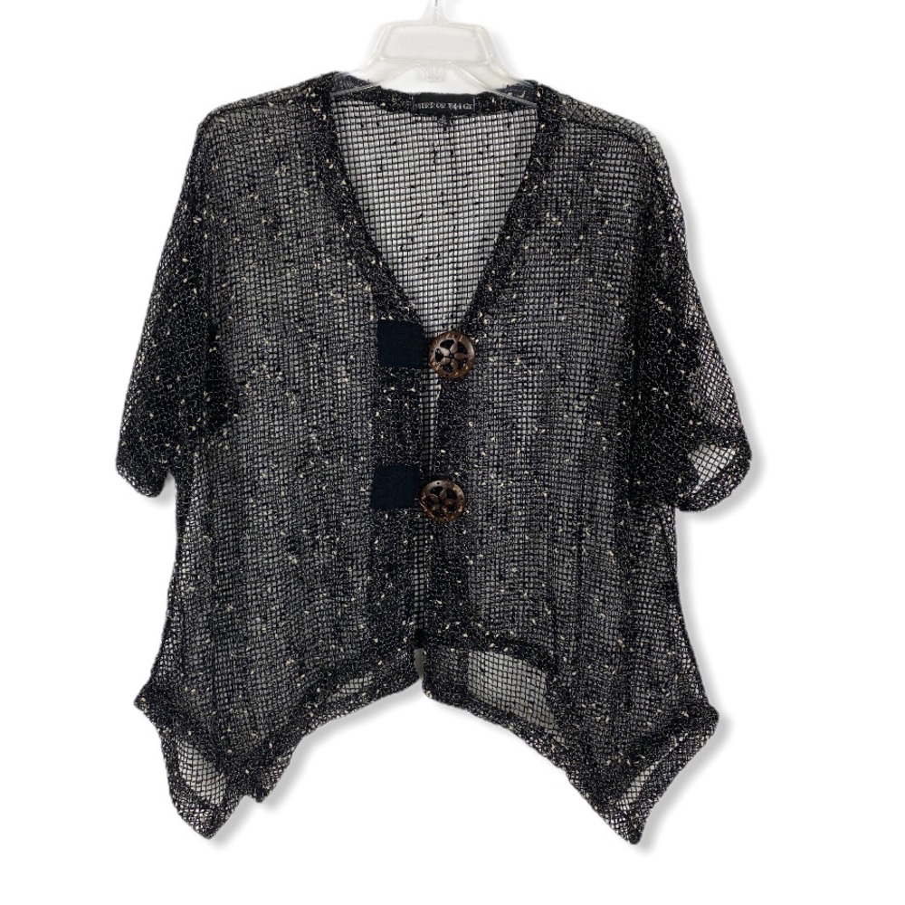 Mirror Image Black Beach Cover Up Net Plus Size 2X